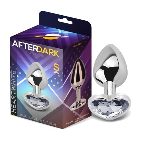 metal anal plug with heart jewel rose