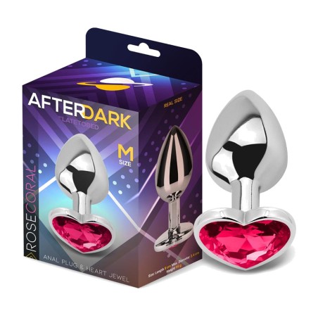 plug anale in metal con gioia a forma di cuore rose