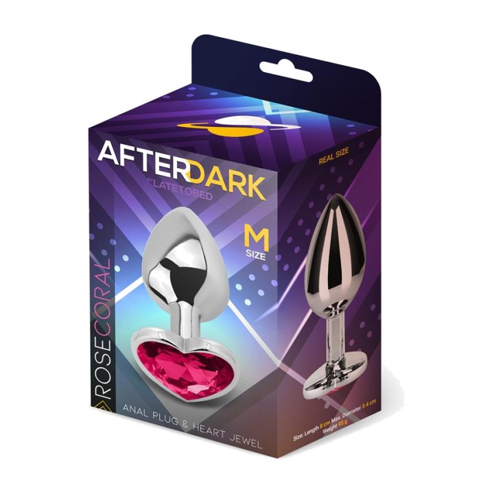AFTERDARK Plug anal de metal con joya de corazón ROSE AD-239VAR