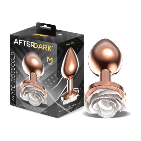 plug anale in metallo con una rosa alla base rose