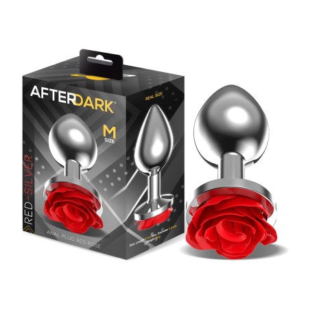 plug anal de metal con rosa en la base rose