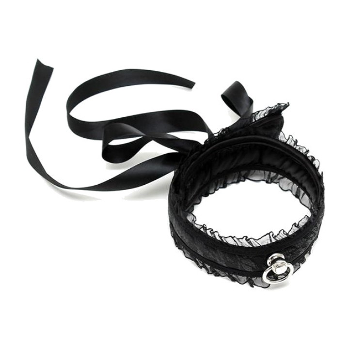 BONDAGE PLAY Nylon halsband met satijnen strik R8124VAR