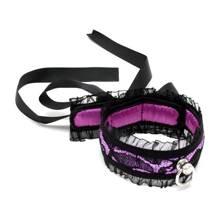 BONDAGE PLAY Collare in nylon con fiocco in raso R8124VAR
