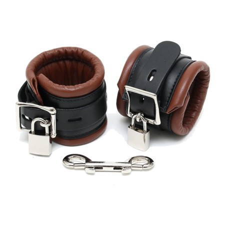 algemas de couro acolchoadas para tornozelos com cadeados 7 cm
