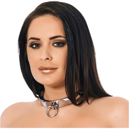 steel collar with ring and key 37 cm