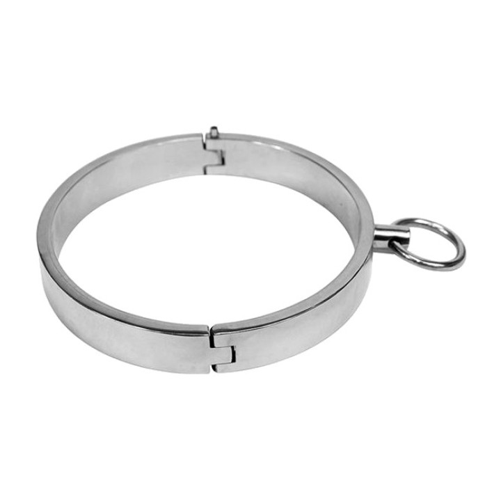 BONDAGE PLAY Collar de acero con anilla y llave 37 CM R8018