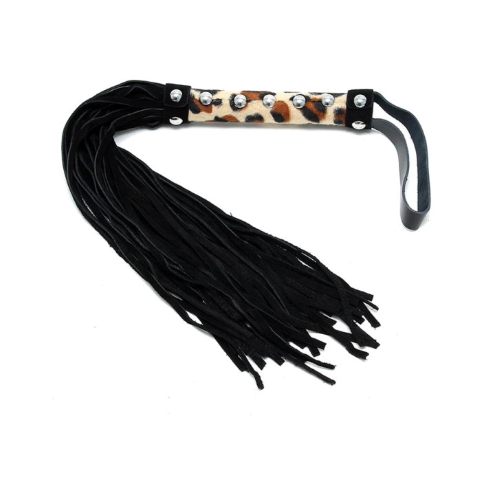 BONDAGE PLAY Flogger de cuir amb mànec decorat 44 CM