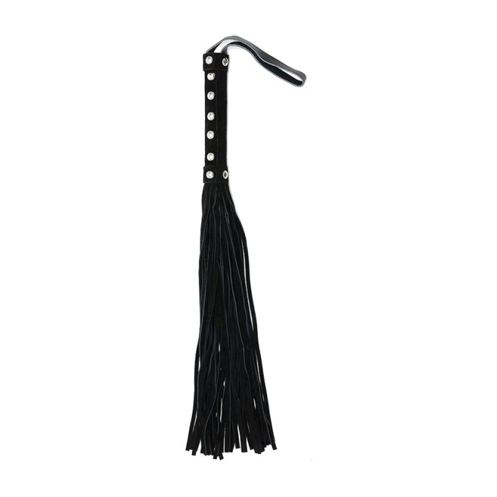 BONDAGE PLAY Lederpeitsche mit verziertem Griff 44 CM