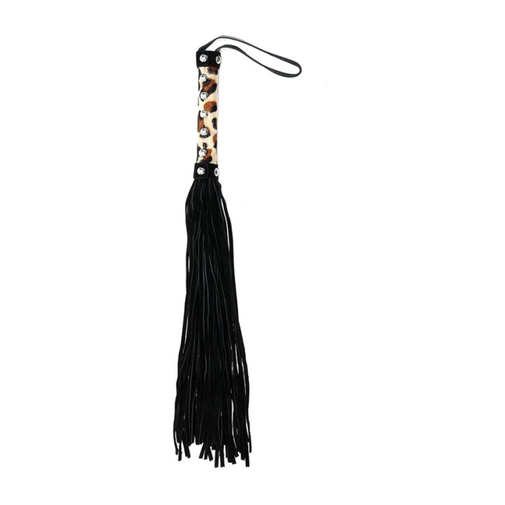 BONDAGE PLAY Läderflogger med dekorerat handtag 44 CM