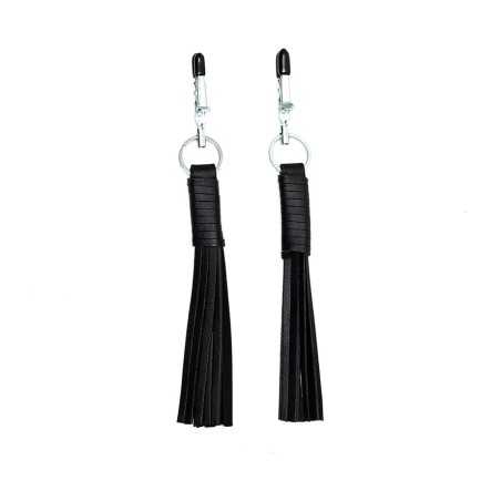 pinces à tétons avec longues franges en cuir