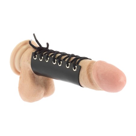 funda de cuir per al penis amb cordons