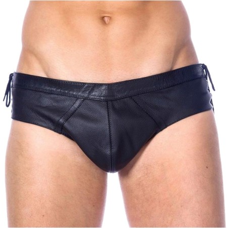 slip da uomo in pelle stile gladiatore con lacci slips