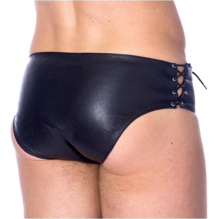BONDAGE PLAY Slip da uomo in pelle stile gladiatore con