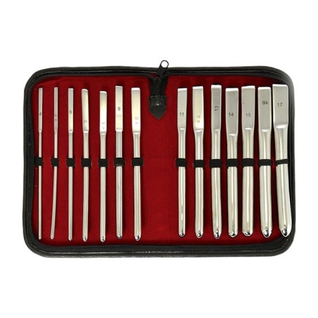 set mit 14 harnröhrendilatatoren aus chirurgenstahl 4-17-mm