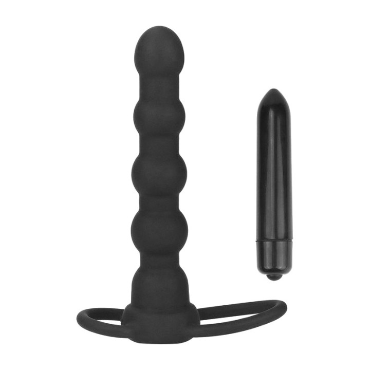 LOVETOY Anel para o pénis com plug anal de bolas e vibração