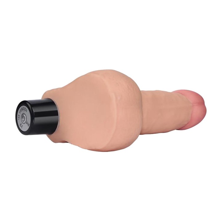 LOVETOY Mehak realističen vibrator z 10 hitrostmi in testisi