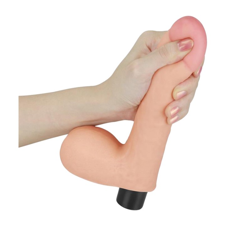 LOVETOY Mehak realističen vibrator z 10 hitrostmi in testisi