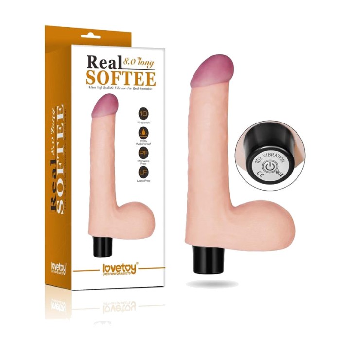LOVETOY Soft realistic 10-speed vibrator with testicles
