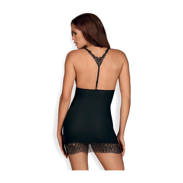 OBSESSIVE Chemise de renda com decote halter e tanga