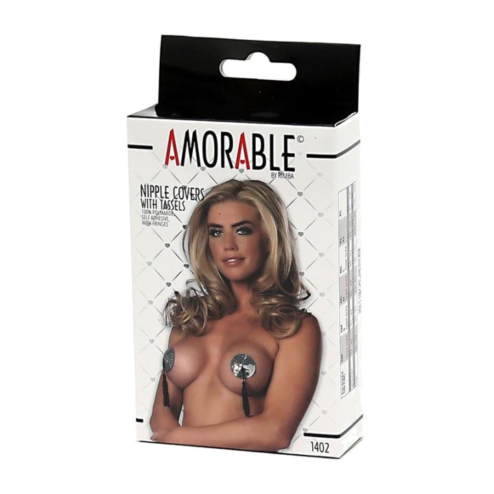 AMORABLE Copricapezzoli autoadesivi con strass e frange