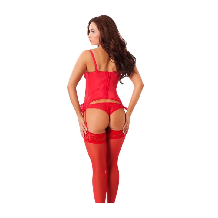 AMORABLE Set corsetto con reggicalze, perizoma e calze