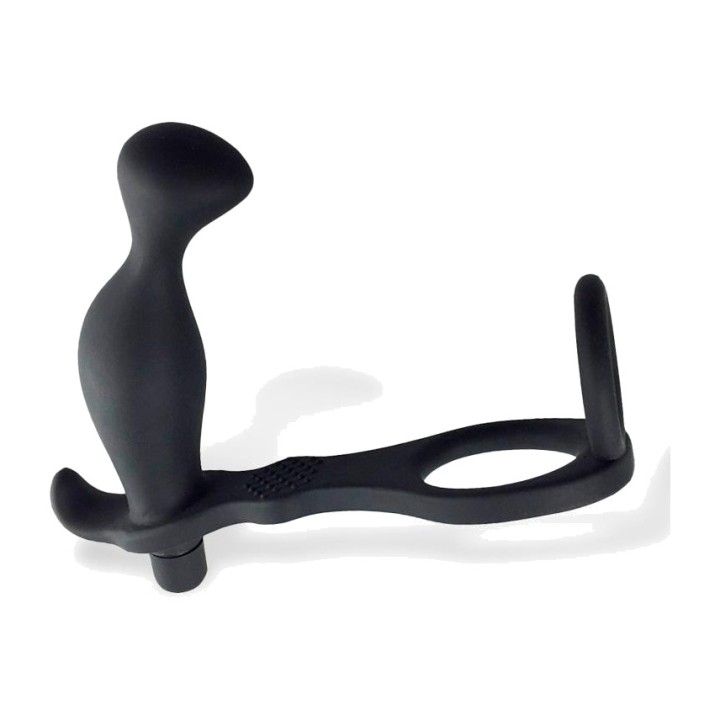 AFTERDARK Analplug med vibration og ring til penis og