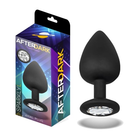 plug anal de silicona con joya sparkly 9.5 x 4.5 cm