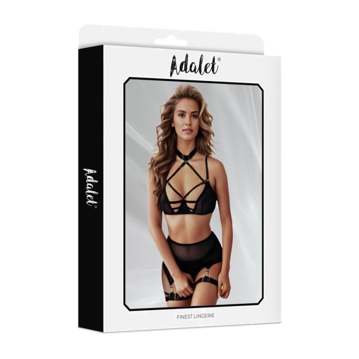 ADALET LINGERIE BH-Set mit Choker, Strapsgürtel, Strümpfen