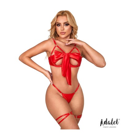 bow bra, thong and garter set riley