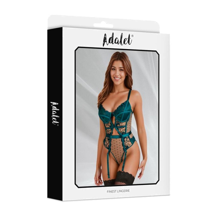 ADALET LINGERIE Δαντελένιο teddy με ζώνη καλτσοδέτας CHLOE