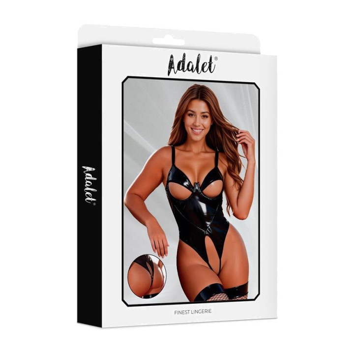 ADALET LINGERIE Body de efeito molhado com copas abertas