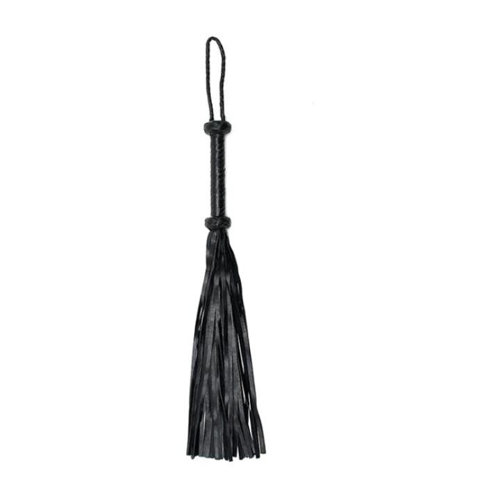 BONDAGE PLAY Leather flogger with braided handle 50 CM