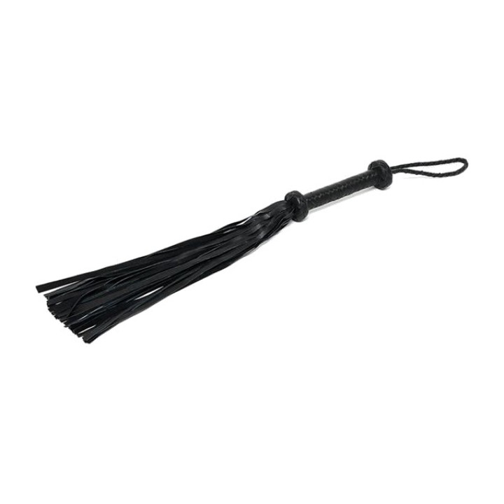 BONDAGE PLAY Läderflogger med flätat handtag 50 CM R8091VAR