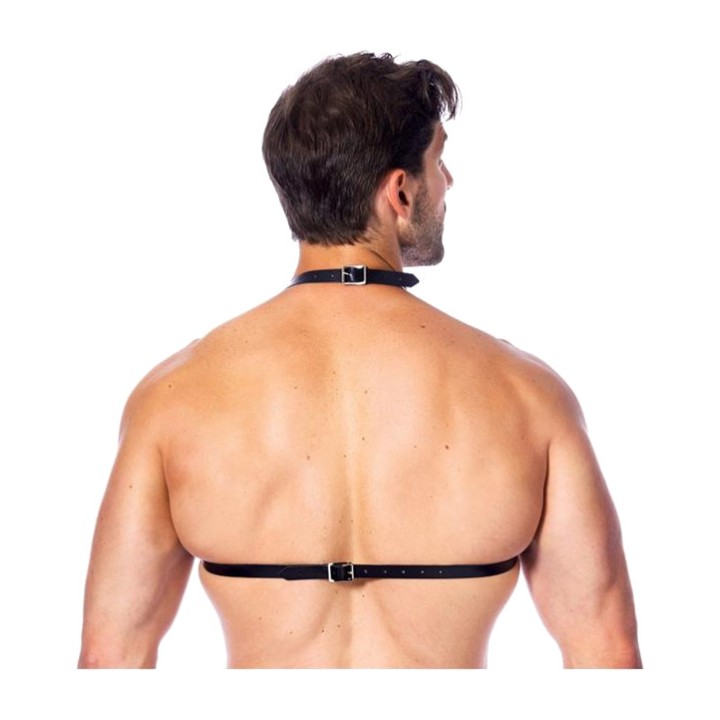 BONDAGE PLAY Unisex leather bra with inner spikes R7351