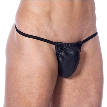 string pour homme en cuir élastique
