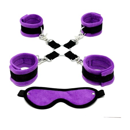 bondage súprava s maskou na oči, putami a krížovými popruhmi